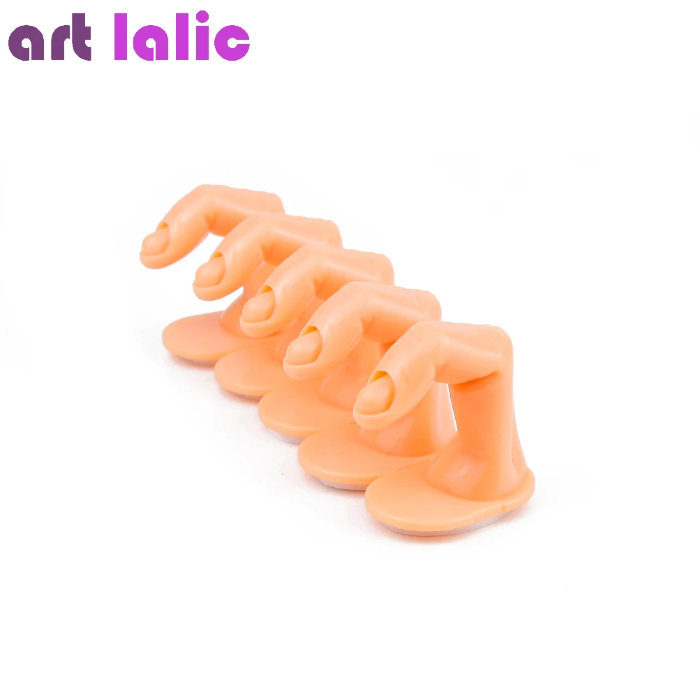 

5 Pcs Fake False Practice Display Fingers Nail Art Tools Tips UV Gel Acrylic Training