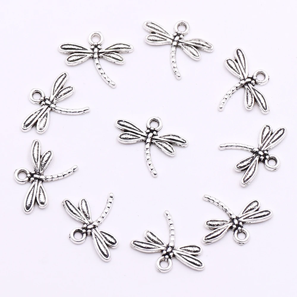 

Wholesale Antique Silver Plated Dragonfly Charms Pendant for DIY Earrings Bracelets Making Animals Charms for Jewelry Making