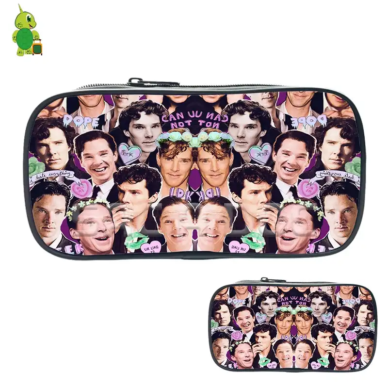 有名なベネディクトcumberbatchコラージュ化粧品袋大容量のペンケース収納バッグボーイズガールズファッション化粧ポーチ 化粧バッグ ケース Aliexpress
