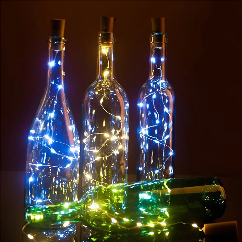 

10Pcs/lot LED Bottle Cork String Light 1m 10leds Copper Wire Battery Operated Starry Fairy Lights For Christmas Party Holiday