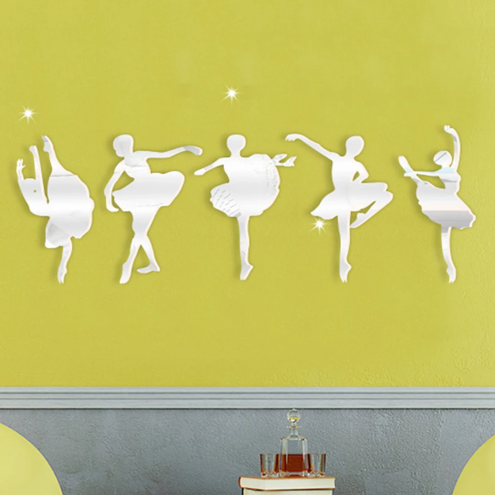 Акриловая танцевальная классная балетная девушка зеркальные наклейки Съемная