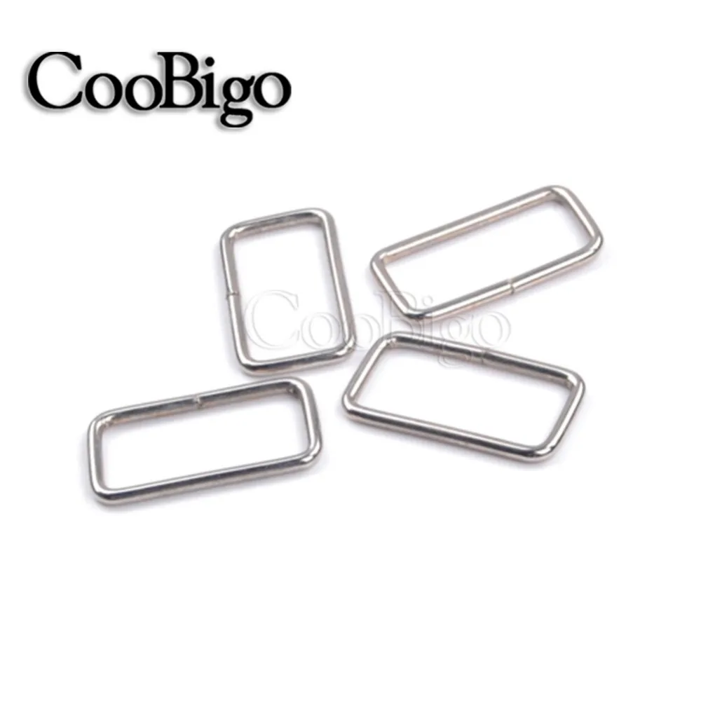 

25pcs Size 3/4" 1" 1-1/4" 1-1/2" Metal Adjustable Rectangle D Ring Belt Ribbon Buckle For Backpack Bag Pets Collar Accessories
