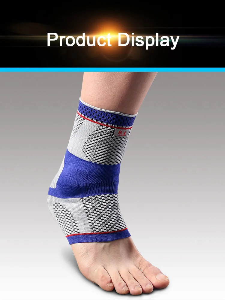 Kuangmi Five Star Compression Ankle Sleeve Silicone Pad Support Injury Recovery Sports Breathable Football Sock Ankle Protector