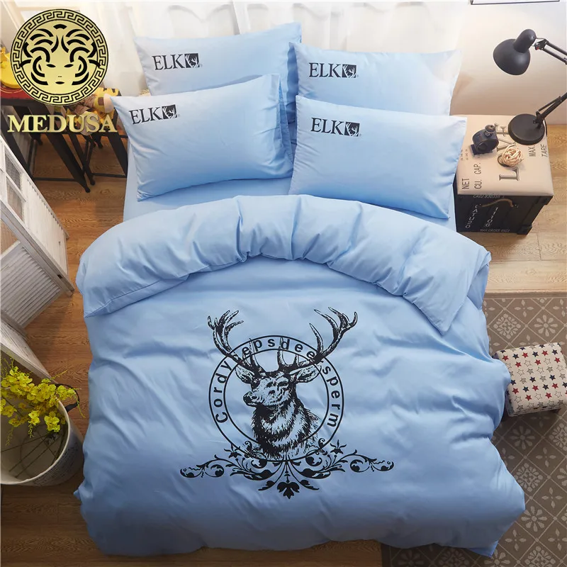 

Medusa deer poly cotton christmas gift bedding set duvet cover sheet pillow case queen double full size
