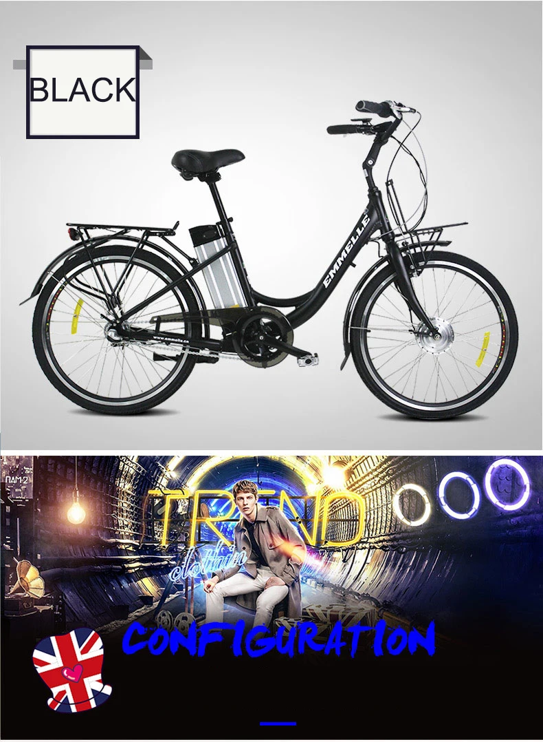 Discount Electric bicycle Ultra-light aluminum bike electric bicycle 24-inch 36v lithium battery Bicycle 250w rear wheel drive Pas ebike 4