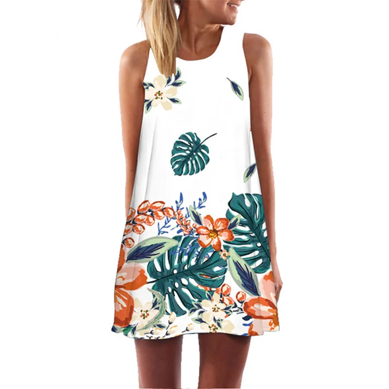 

2018 Newest 3D Printed Short Dress Sleeveless Summer Dress Women Boho Short Beach Dress Ladies Sundress Casual Dresses Vestido