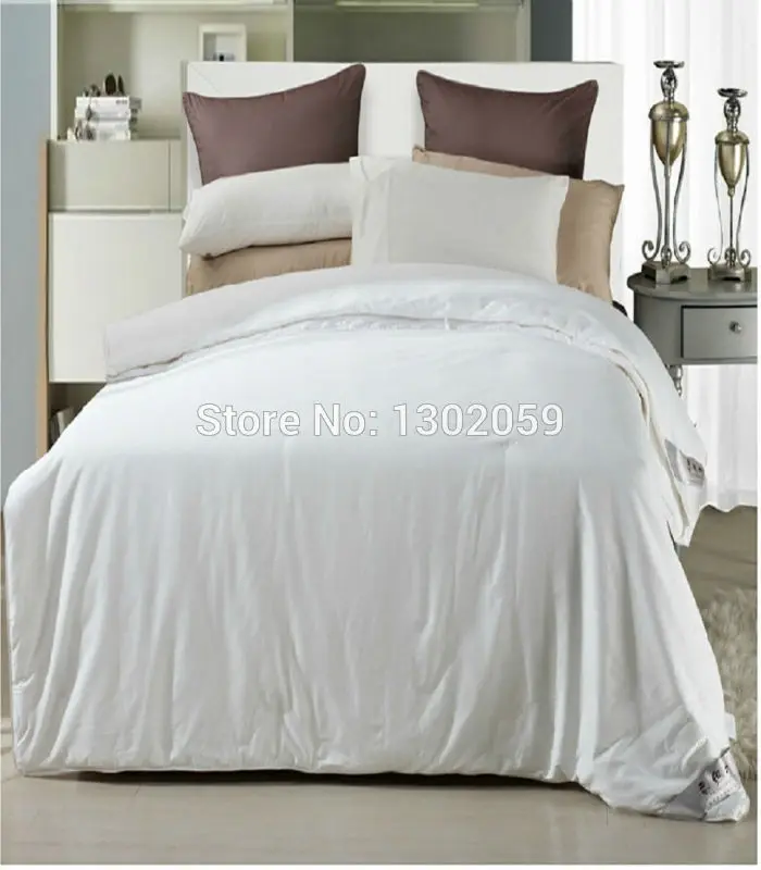 

King Queen Full Twin China 100% Whites Mulberry Silk Comforter Quilt Blanket Duvet Autumn And Winter Or Make Any Size