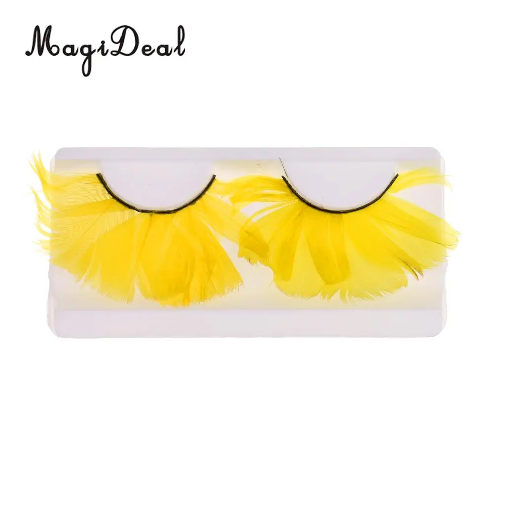 Feather Eyelashes Eye Lashes for Party Dance Halloween Costume Makeup Yellow Fashion Color High quanlity