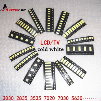 

1W SMD LED Kit 3V/6V 2835/3030/2828/3535/5630/7020/7030/4020 Cold white For TV Backlight Beads 11 values *15pcs=150PCS