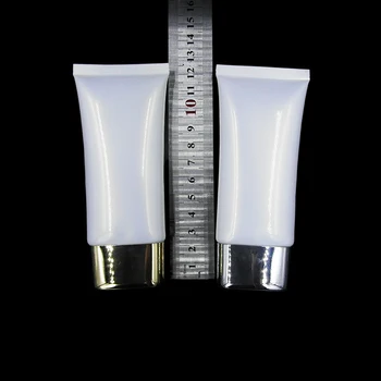 

free shipping 50ml 50pcs/lot white flat cosmetics packaging hose,sunscreen/bb cream/eye cream hose/soft tube