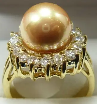 

Fine 10mm yellow shell pearl bead 18KGP ring(#6,7,8,9)