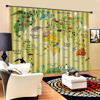 

animal park curtains for kids room Curtain office Bedroom 3D Window Curtain Luxury living room decorate Cortina