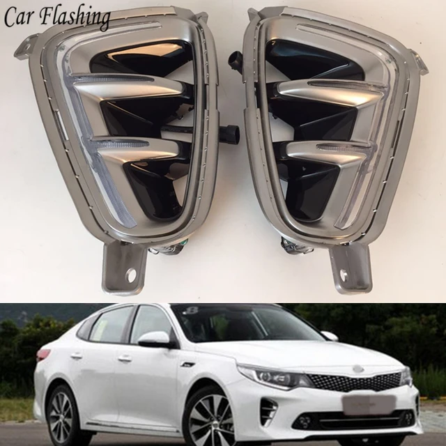 Car Flashing 1pair For Kia K5 Optima 2016 2017 Led Drl Daytime Car Flashing 1pair For Kia K5 Optima 2016 2017 Led Drl Daytime Running Light Daylight Signal Fog Lamp Styling Auto Drive Lights