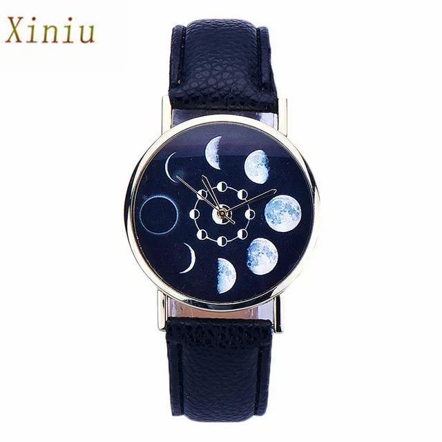 Relogio Feminino 2017 Moon Phase Orologio Donne Lunar Eclipse Modello In Pelle A Relogio Feminino 2017 Moon Phase Orologio Donne Lunar Eclipse Modello In Pelle A