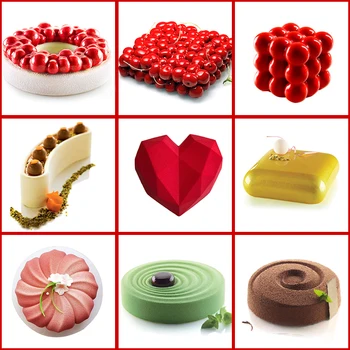 

Cake Decorating Mold 3D Silicone Molds Baking Tools For Heart Round Cakes Chocolate Brownie Mousse Make Dessert Pan