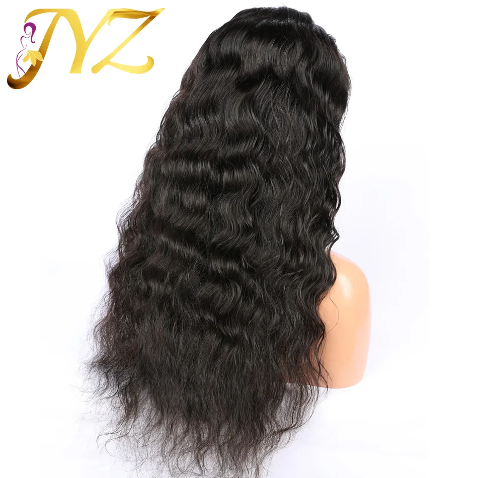JYZ Синтетические волосы на кружеве человеческих волос парики для черный Для женщин свободные глубокая волна человеческих волос парики