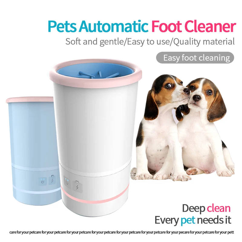 Portátil perro limpiador de carga USB automática Pet lavado de pies taza perro gato Garra Para lavar cerdas de silicona para mascotas limpio cepillo