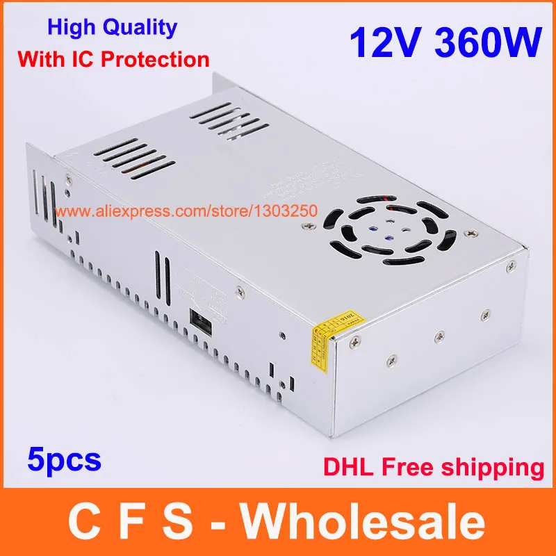 

Best quality 12V 30A 360W Switching Power Supply Driver for LED Strip CCTV 3D print AC 100-240V Input to DC 12V Free shipping