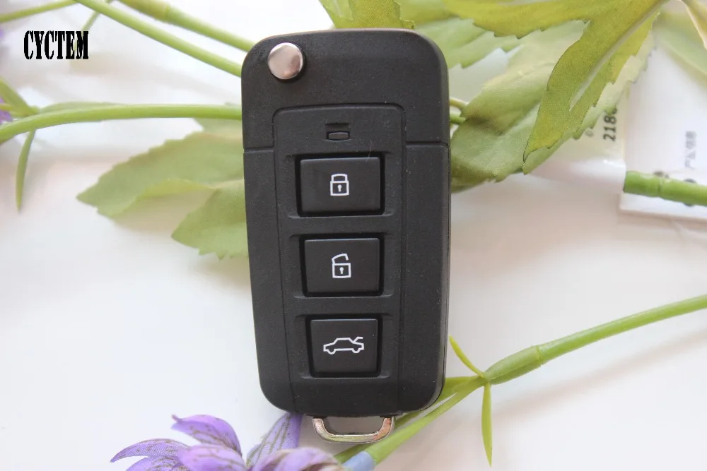 CYCTEM 3 Buttons Car Modified Flip Folding Remote Key Shell Fob Case Replacement Fit For font