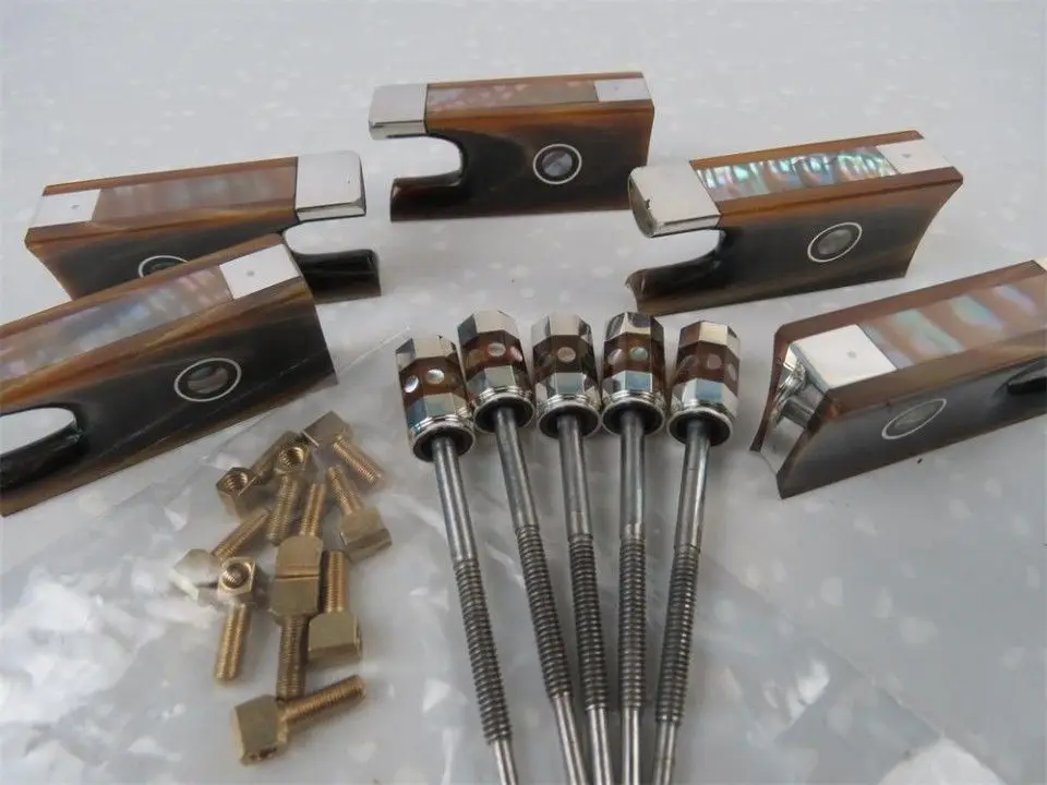

High quality violin frog 5pcs silver mounted violin bow frog 4/4