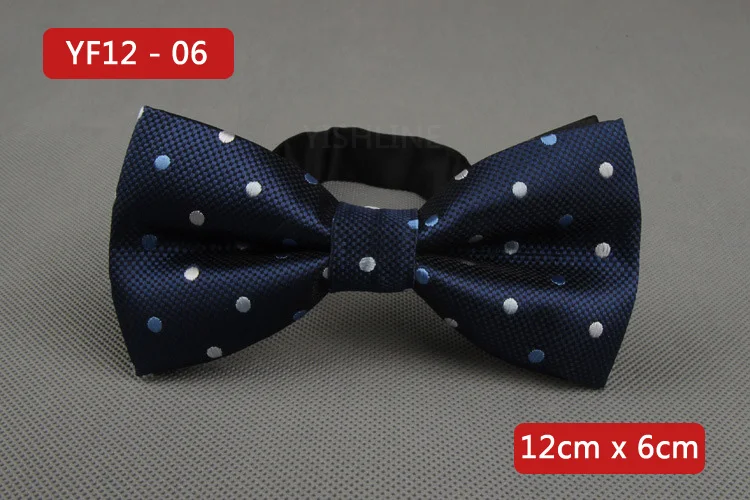 YISHLINE NEW Men's Bow Tie Gold Paisley Bowtie Business Wedding Bowknot Dot Blue And Black Bow Ties For Groom Party Accessories - Цвет: YF12-6
