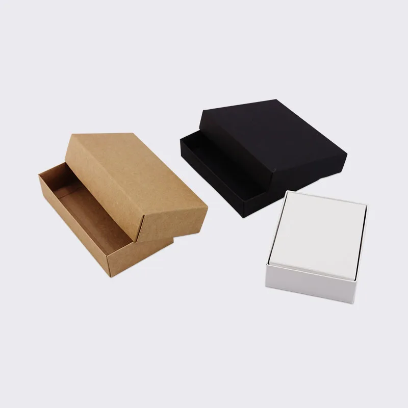10 размеров упаковочная черно-белая крафт-бумага подарочная упаковка коробка крафт пустой полукартон Подарочная коробка с крышкой свадебные подарки картонная коробка 10 шт