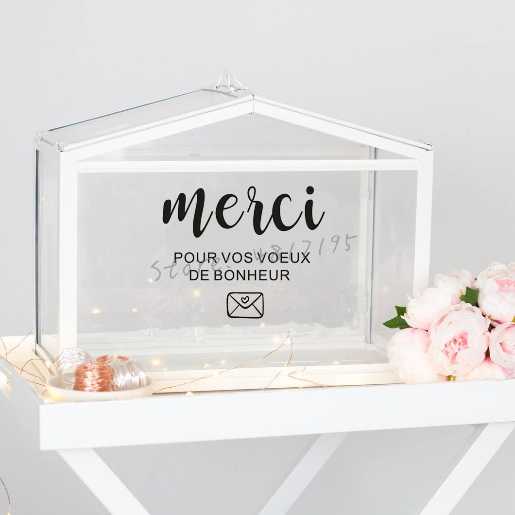 French Version Wedding Cards Box Vinyl Decal Wedding Sign Gifts Boxes Sticker Wedding Reception Thank You Stickers Decor Az848 Wall Stickers Aliexpress