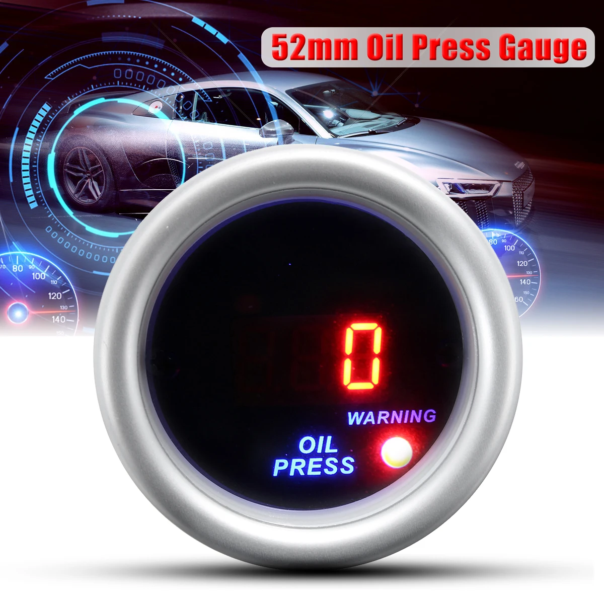 

DC 12V 52mm 2" Digital Oil Pressure Meter Gauge Bar Display With Sensor & Fitting Kit