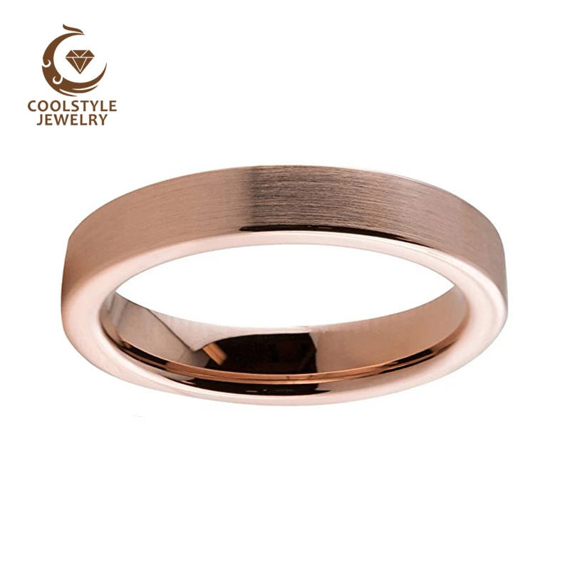 4mm Womens Tungsten Wedding Band Rose Gold Color Brushed Finish 4mm Womens Tungsten Wedding Band Rose Gold Color Brushed Finish Engagement Ring For Lady In Bands From Jewelry Accessories On Aliexpress