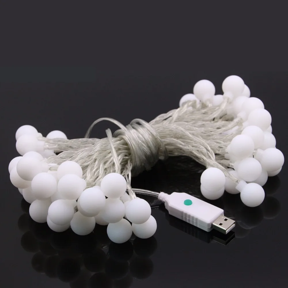5 в USB светодиодный гирлянды 10 м 60 Светодиодный шар праздничные светодиодные