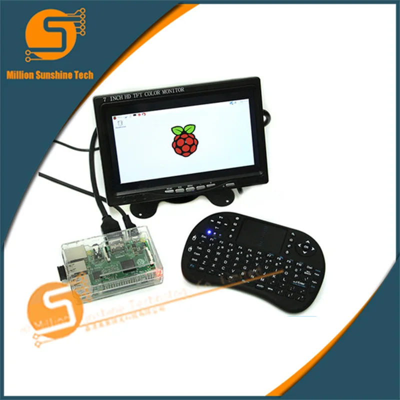 7 дюймов Raspberry pi 2/3 ЖК-дисплей сенсорный экран+ клавиатура+ Raspberry pi ABS Чехол