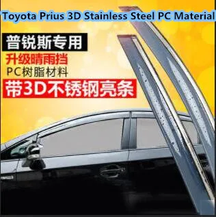 Prius Rain Shield is specially designed for Toyota PRIUS refitting parts stainless steel bright strip window rainbow edge