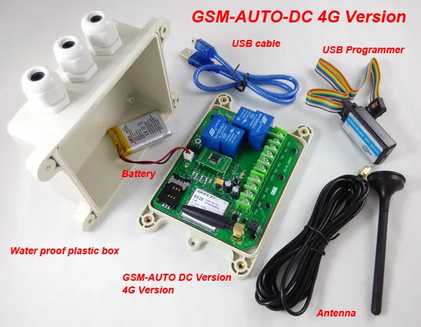 

Waterproof IP65 4G gsm relay sms call remote controller gsm gate opener switch for control home appliance parking syst