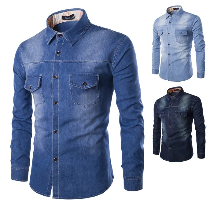 2018 شخصية الرجال عارضة ضئيلة الرجال الجينز قميص صالح سليم عارضة الدنيم طويلة الأكمام الصلبة القمصان قمم زائد حجم 5XL 6XL 2018 شخصية الرجال عارضة ضئيلة الرجال الجينز قميص صالح سليم عارضة الدنيم طويلة الأكمام الصلبة القمصان قمم زائد حجم 5XL 6XL