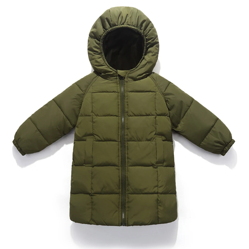 Модное зимнее Детское пальто с капюшоном; детская хлопковая стеганая куртка; плотная верхняя одежда
