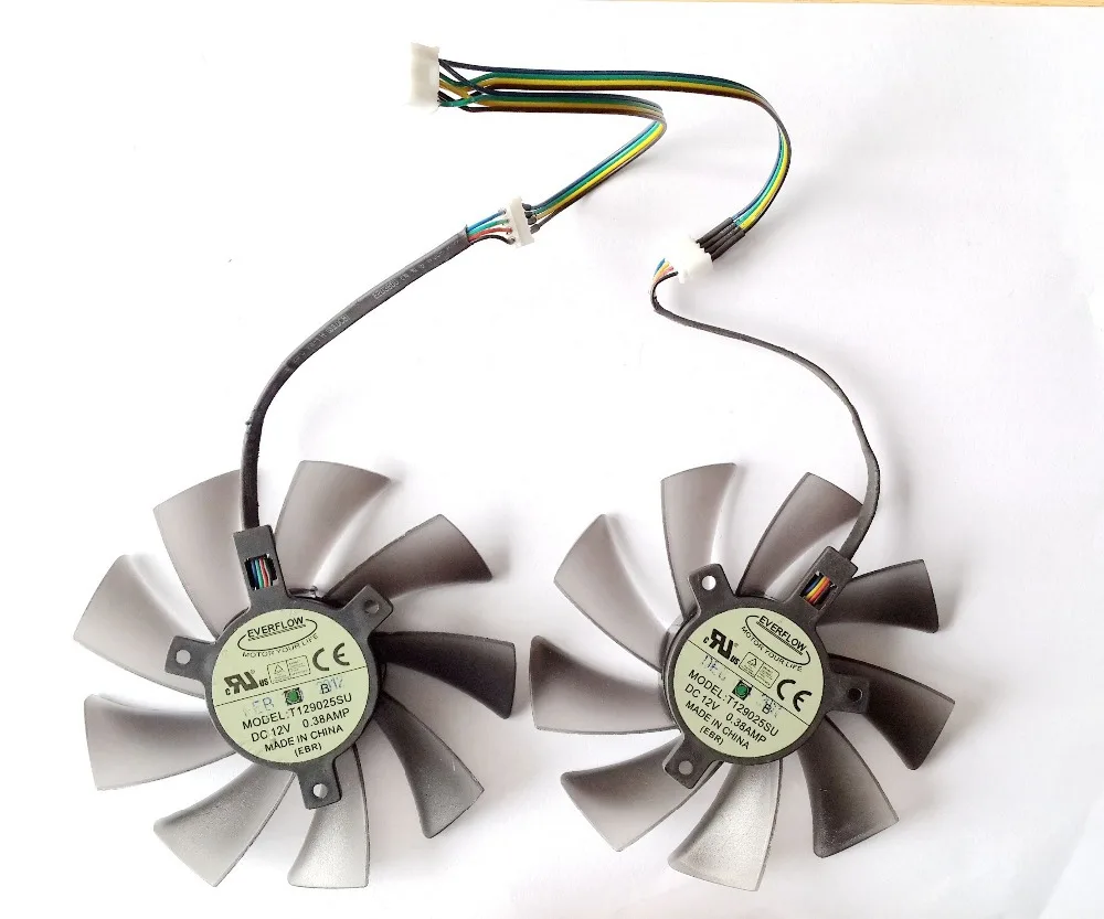 Free Shipping  T129025SU 12V 0.38A 4PIN  for ASUS   HD7970 HD7950 GTX680 DirectCU II graphics card fan
