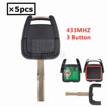 

5/pcs For OPEL 3 Button Remote Key for Vauxhall/433MHZ ID 40 Chip HU43
