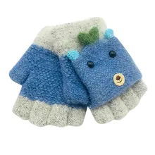 Детские Зимние перчатки для девочек и мальчиков с рисунками животных из мультфильмов в стиле пэчворк, сохраняющие тепло, варежки, перчатки, дропшиппинг, детские перчатки