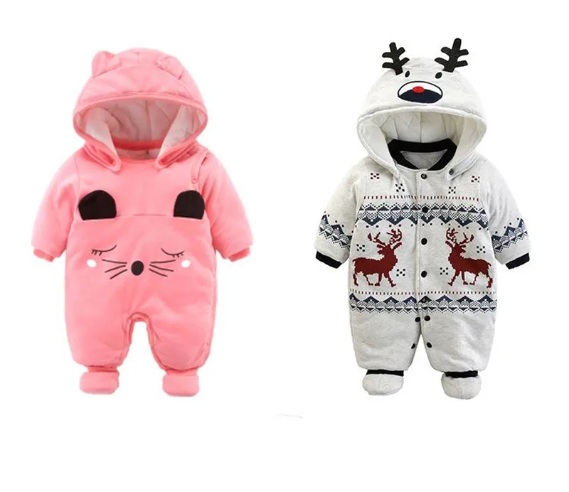 Winter New Cartoon Deer Animal Newborn Rompers Fashion Cotton Baby Boy Clothes Bebe Girl Cute Clothes Stripes, Camouflage Wear18