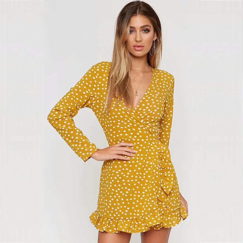 yellow dot dress