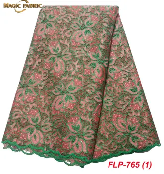 

Latest African Laces Fabrics Embroidered African French Lace Fabric Cheap African French Net tulle Lace Fabric FLP-765