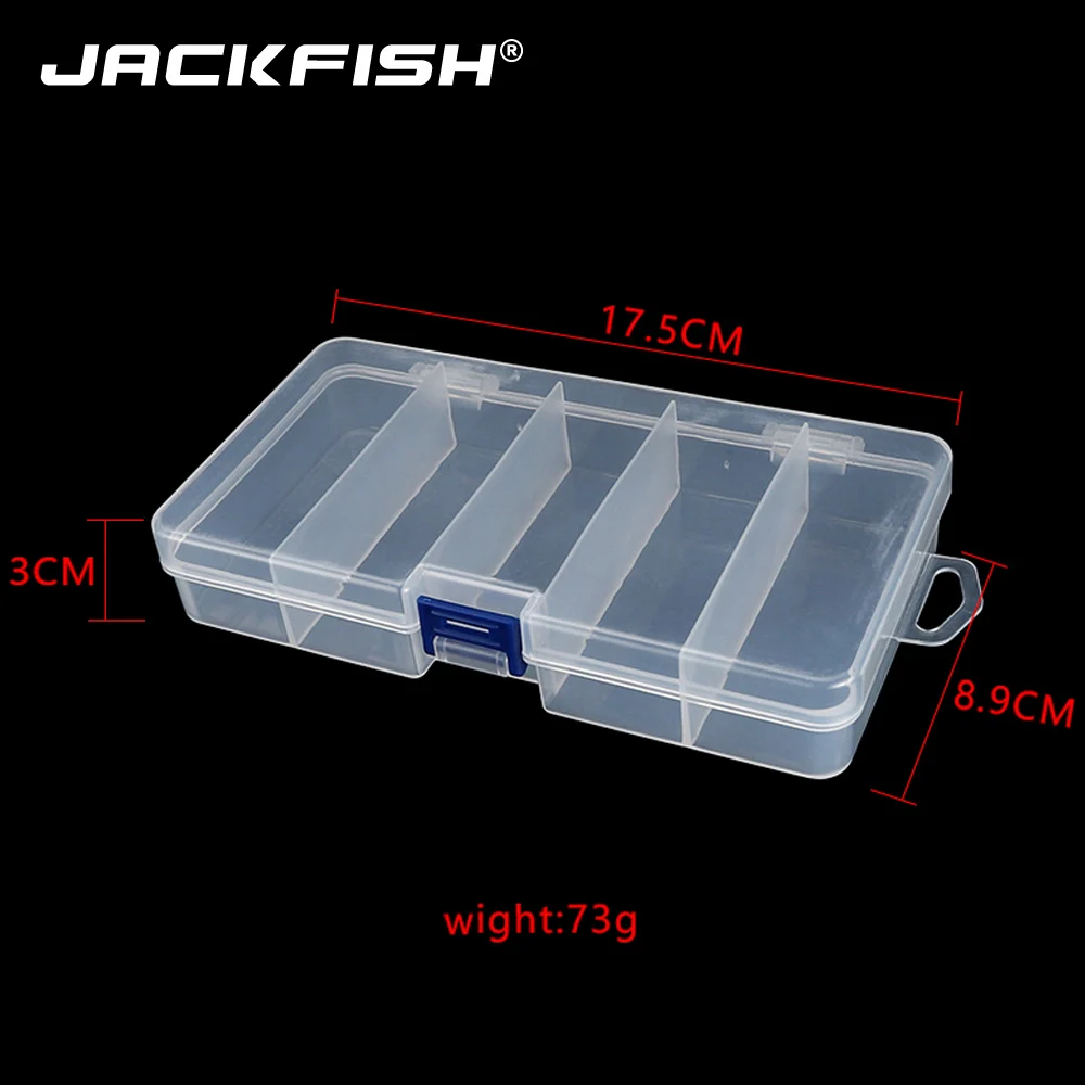 JACKFISH Fishing Box 17.5*3*8.9cm PVC Lure Box Bait Storage Case 5  Compartment Fishing Tackle Tool for Carp Fishing Pesca - AliExpress