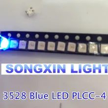 500 шт 3528 синий 4 ножки синий супер яркая светодиодная лампа бусины PLCC-4 1210 3528 SMD светодиодный синий 4 фута 4-контактный 3,5*2,8*1,9 мм OSRAM