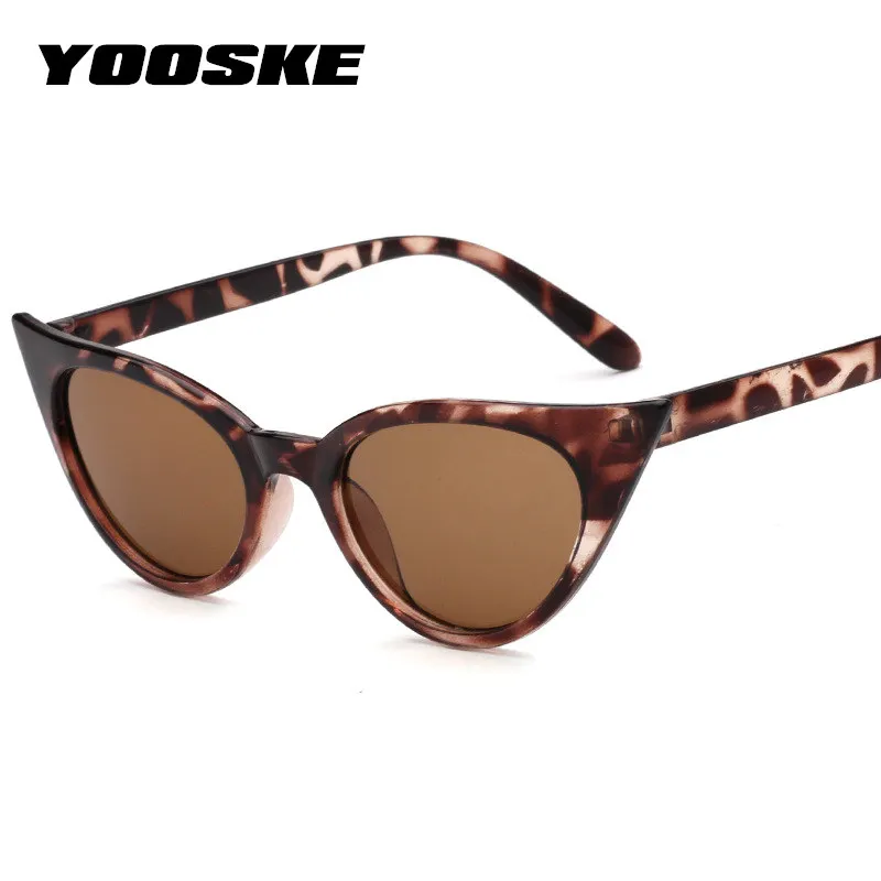 

YOOSKE Cat Eye Sunglasses Women Retro Small Size Cateye Sun glasses Transparent Lens Female Vintage Glasses Frame