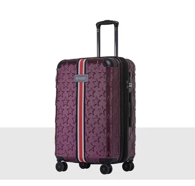 Новые популярные сумки на колёсиках 20/24/28 дюймов Высокое качество модные чемодан на колесах из поликарбоната Спиннер стильный Дорожный чемодан - Цвет: Wine red