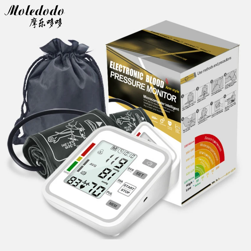 

New Upgraded Automatic Upper Arm Type Electronic Sphygmomanometer for Home Medical English Voice Broadcast D40