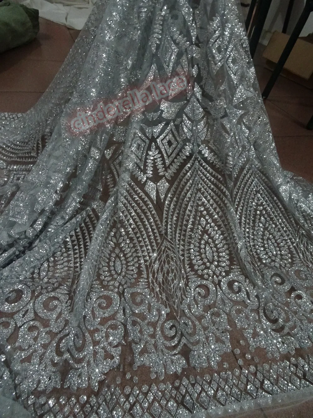 

high quality JIANXI.C-42088 african lace fabric with glitter nigeria net lace fabric with glitter for sewing