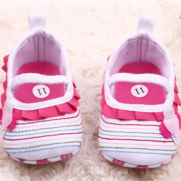 0-12M милый, для новорожденных девочек цветок гофрированные туфли детские, с мягкой подошвой детская обувь для малышей - Цвет: Белый
