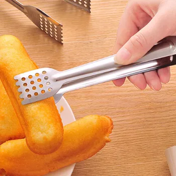

1 Pcs Hot Sale Stainless Steel BBQ Tongs Kitchen Salad Fruit Cooking Food Tongs Serving Kitchen Cooking Barbecue Tools