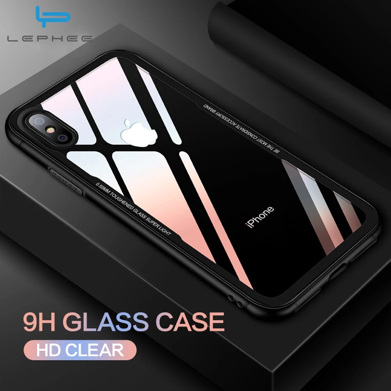 

Glass Case for iPhone X 10 S R XS Max XR Case Protective Mobile Phone Cover Tempered Glass Cases for iPhone 7 8 Plus 6 6s Cover